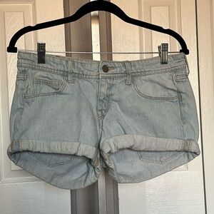 &Denim baby blue low rise shorts